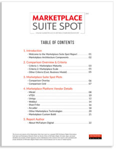 Marketplace Suite Spot Report Table of Contents
